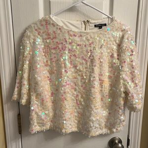 Charlotte Russe sequin crop top with zipper back